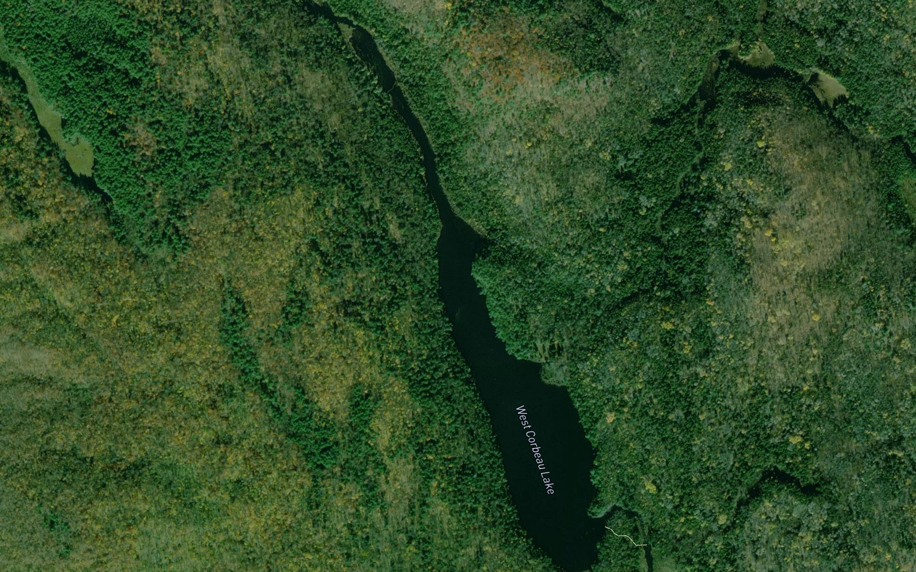 Satellite map of the West Corbeau Lake