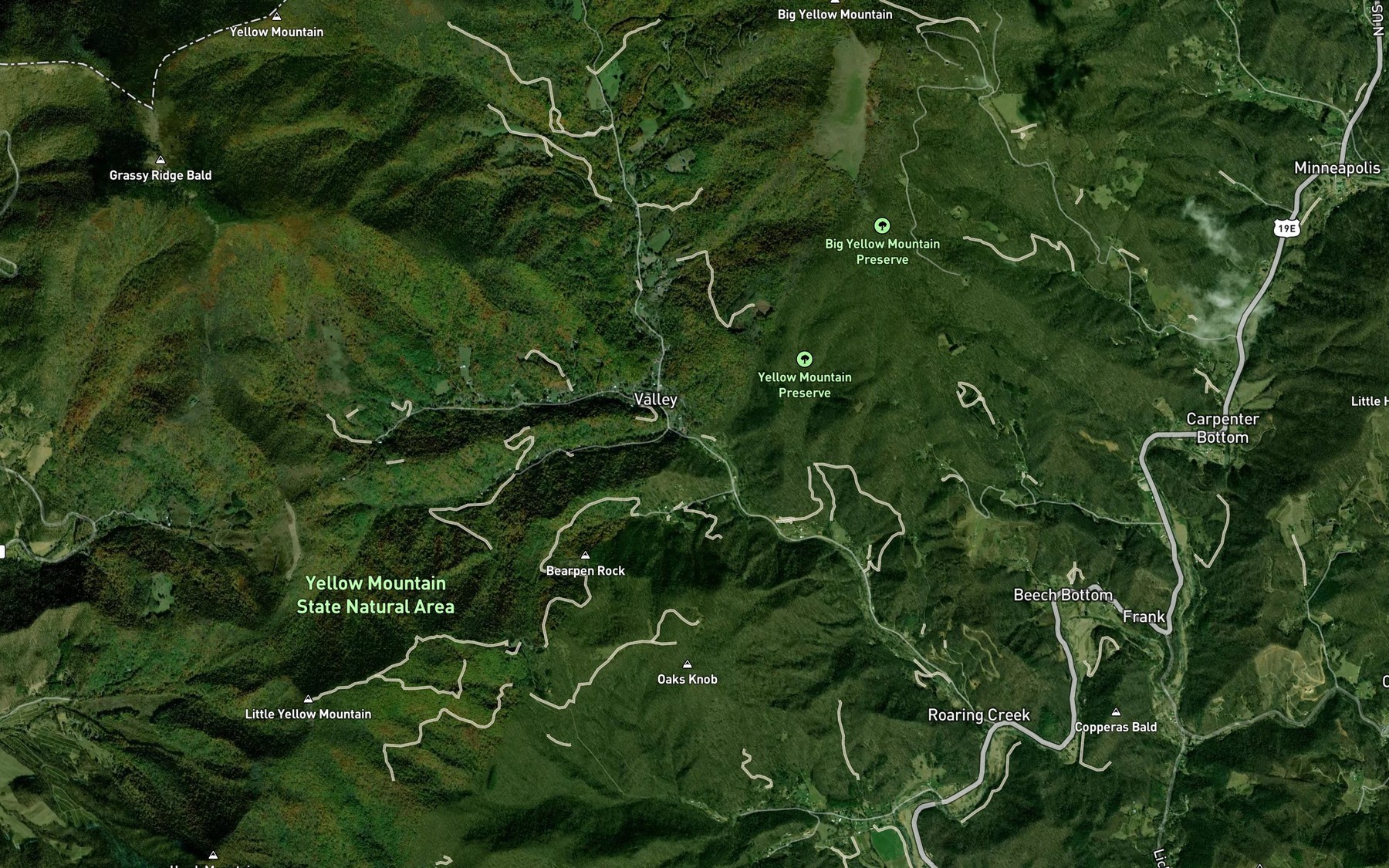 Satellite map of the Martin Creek