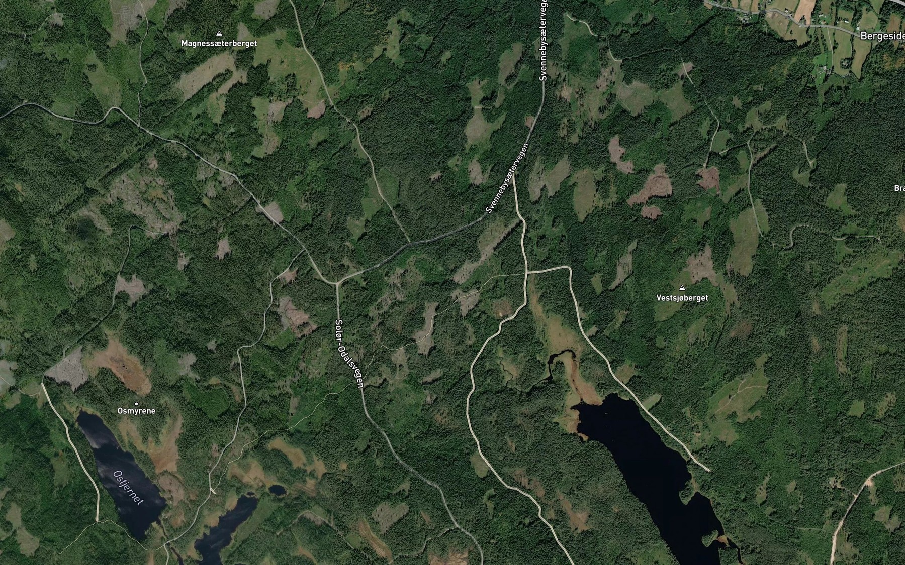 Satellite map of the Vestsjobekken