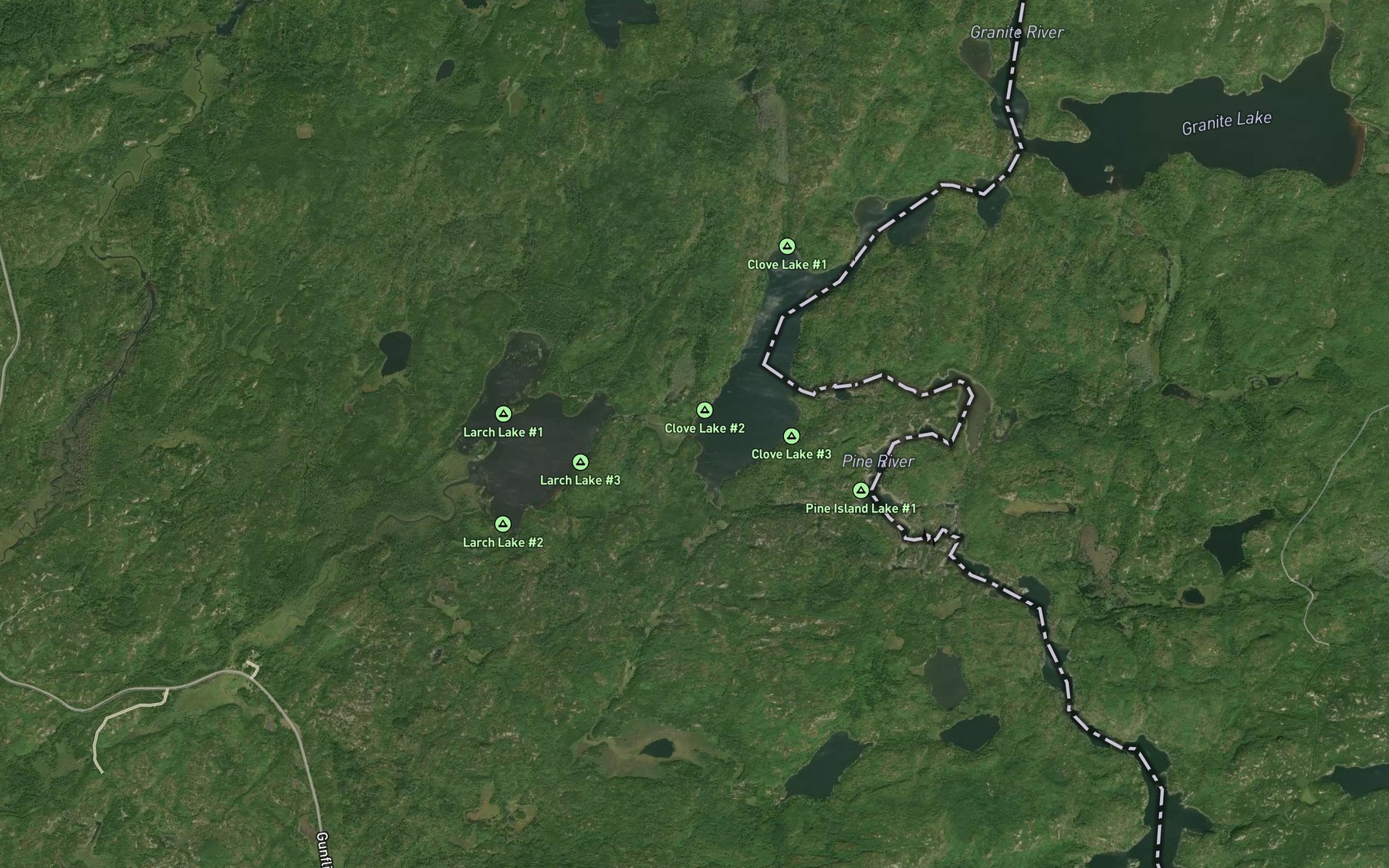Satellite map of the Larch Creek