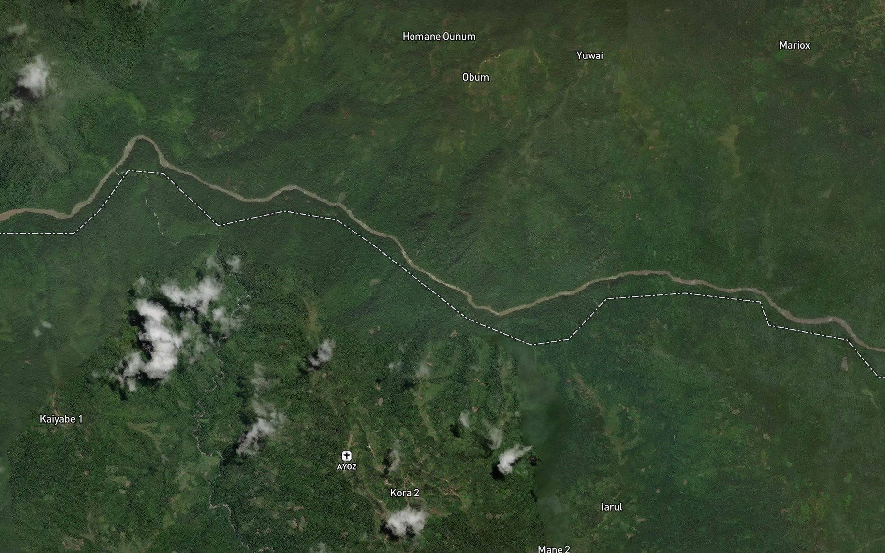 Satellite map of the Wa Creek