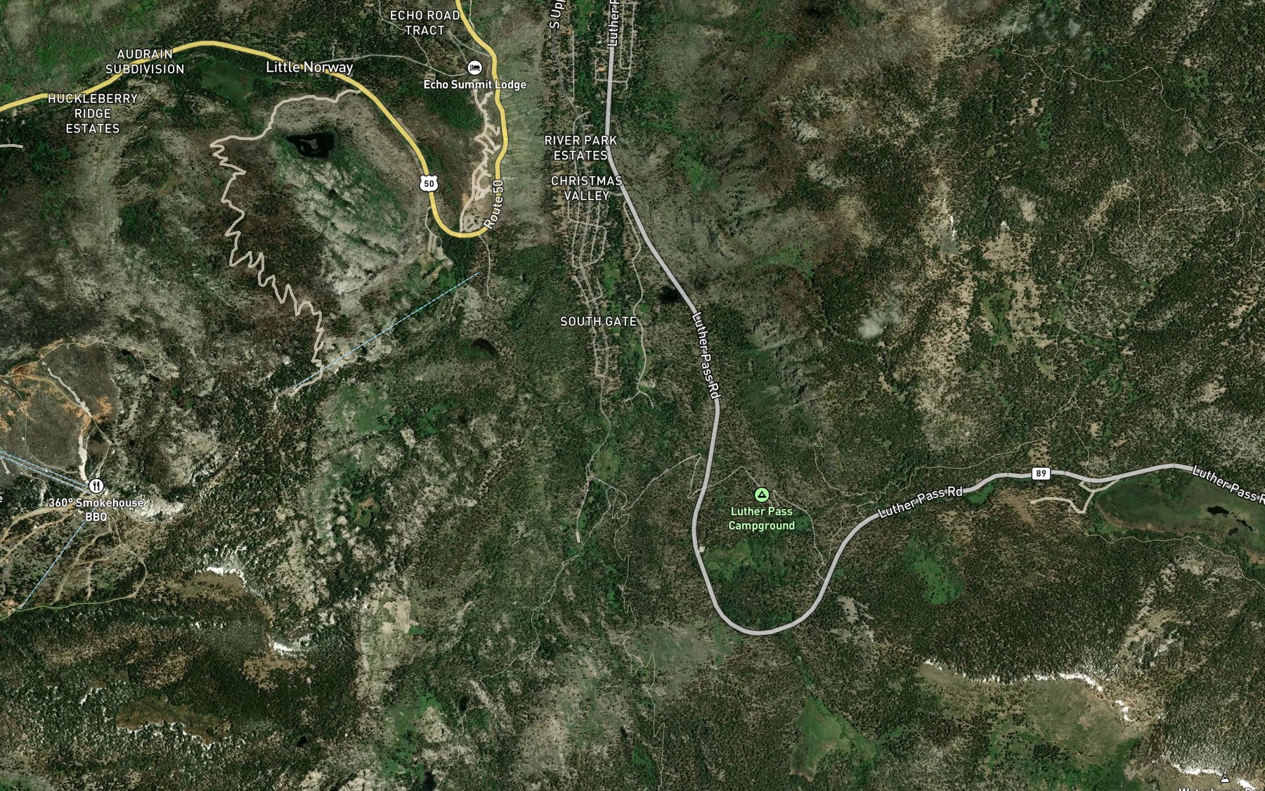Satellite map of the Grass Lake Creek