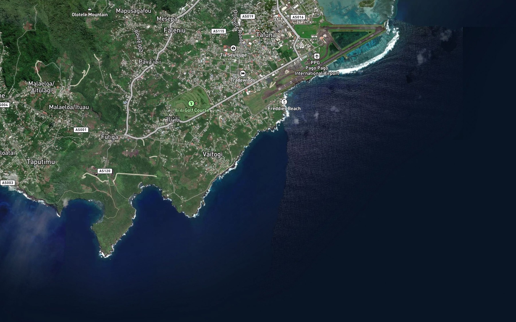 Satellite map of the Vaifoa Cove