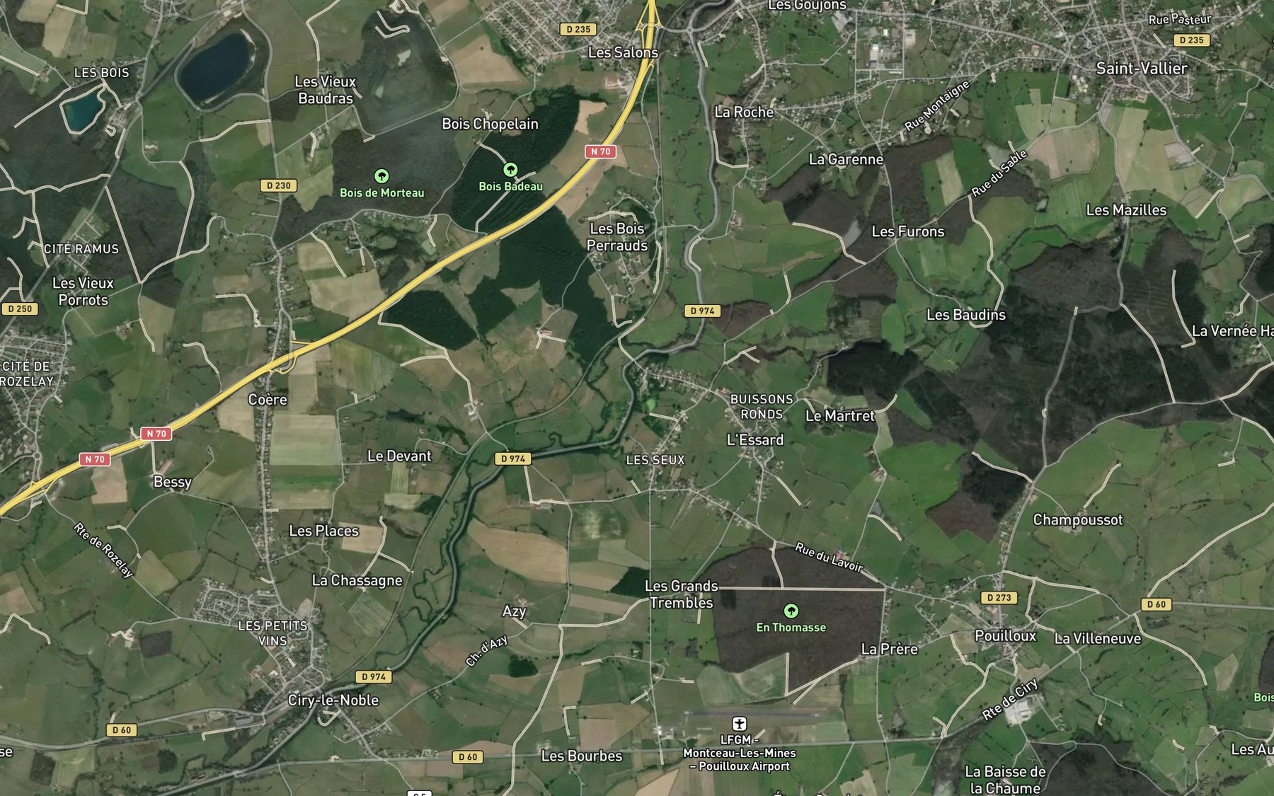 Satellite map of the Ruisseau la Limace