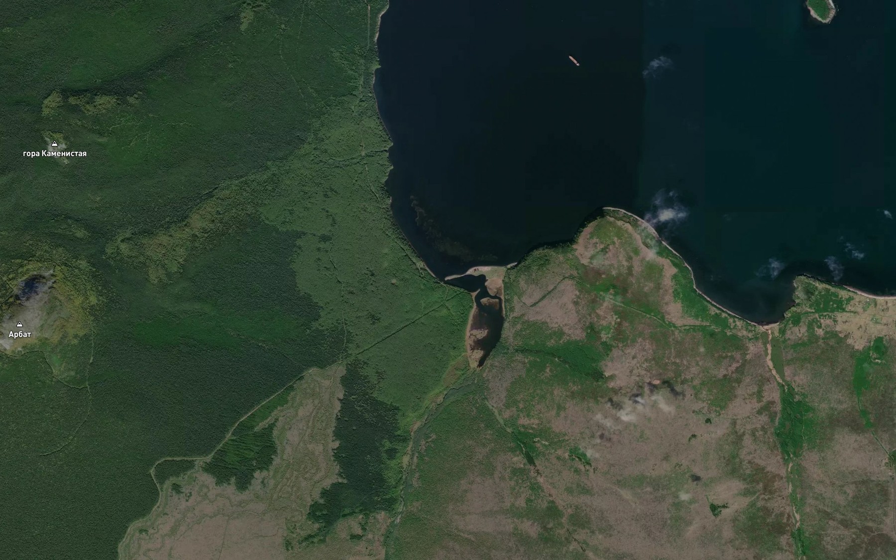 Satellite map of the Tigil'