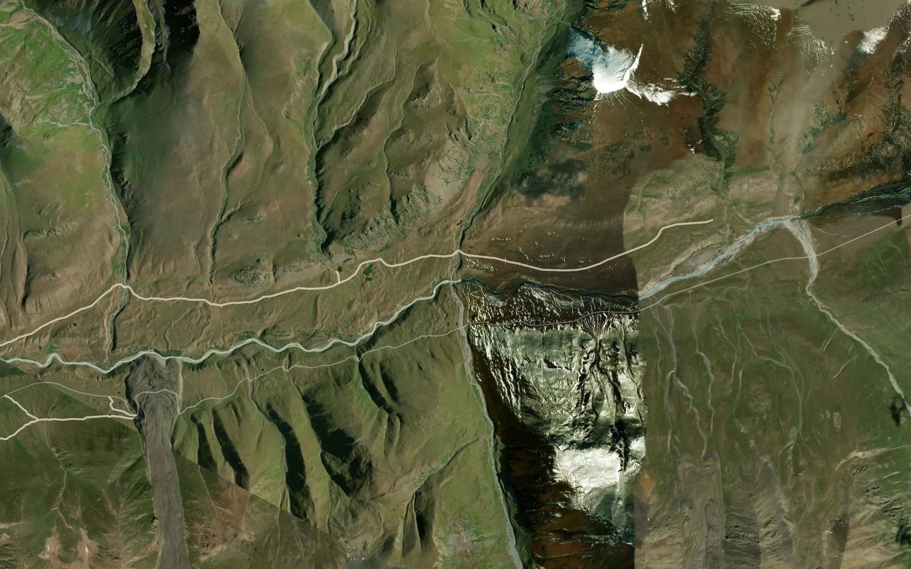 Satellite map of the Chong-Koy-Suu