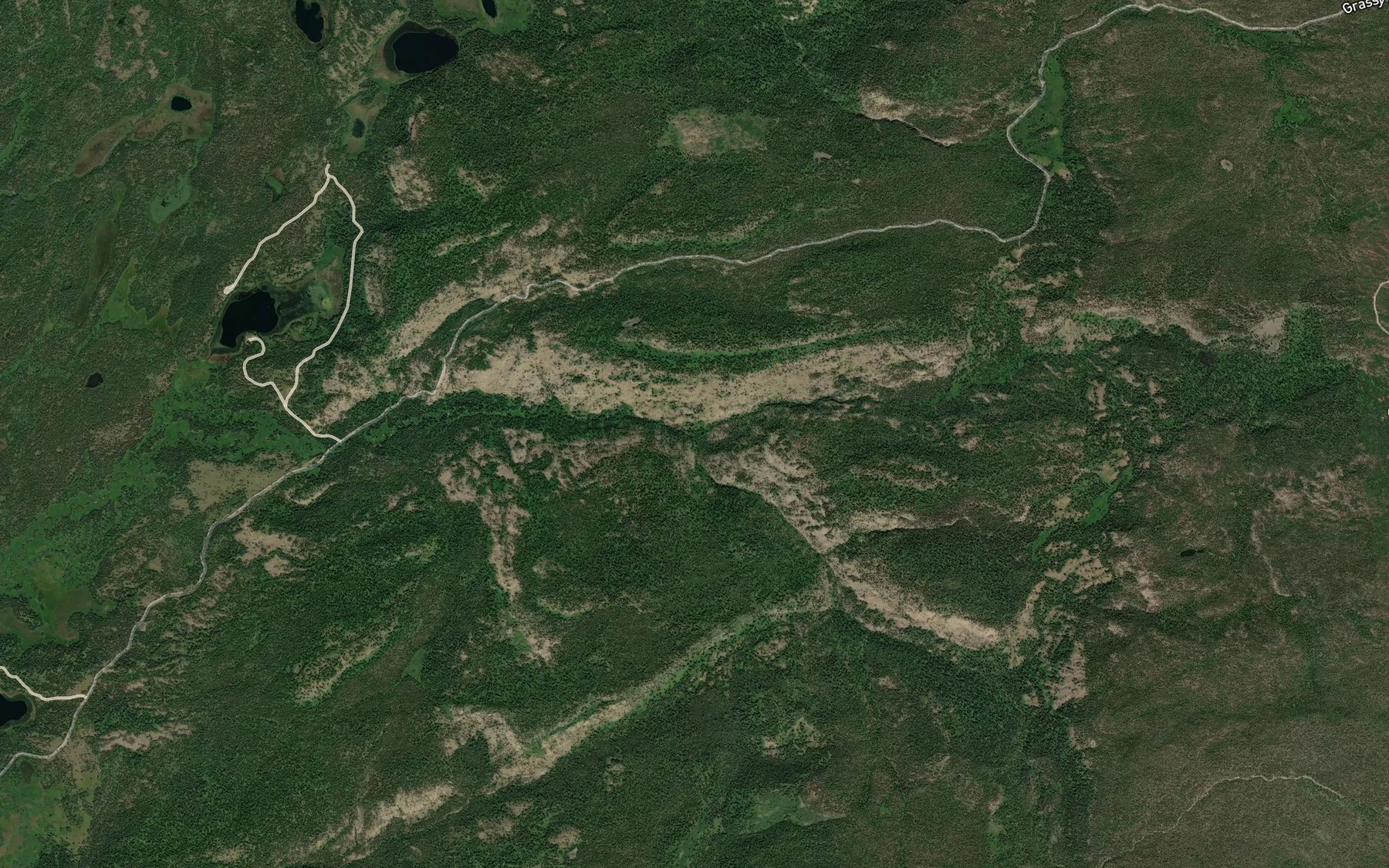 Satellite map of the South Fork North Boone Creek