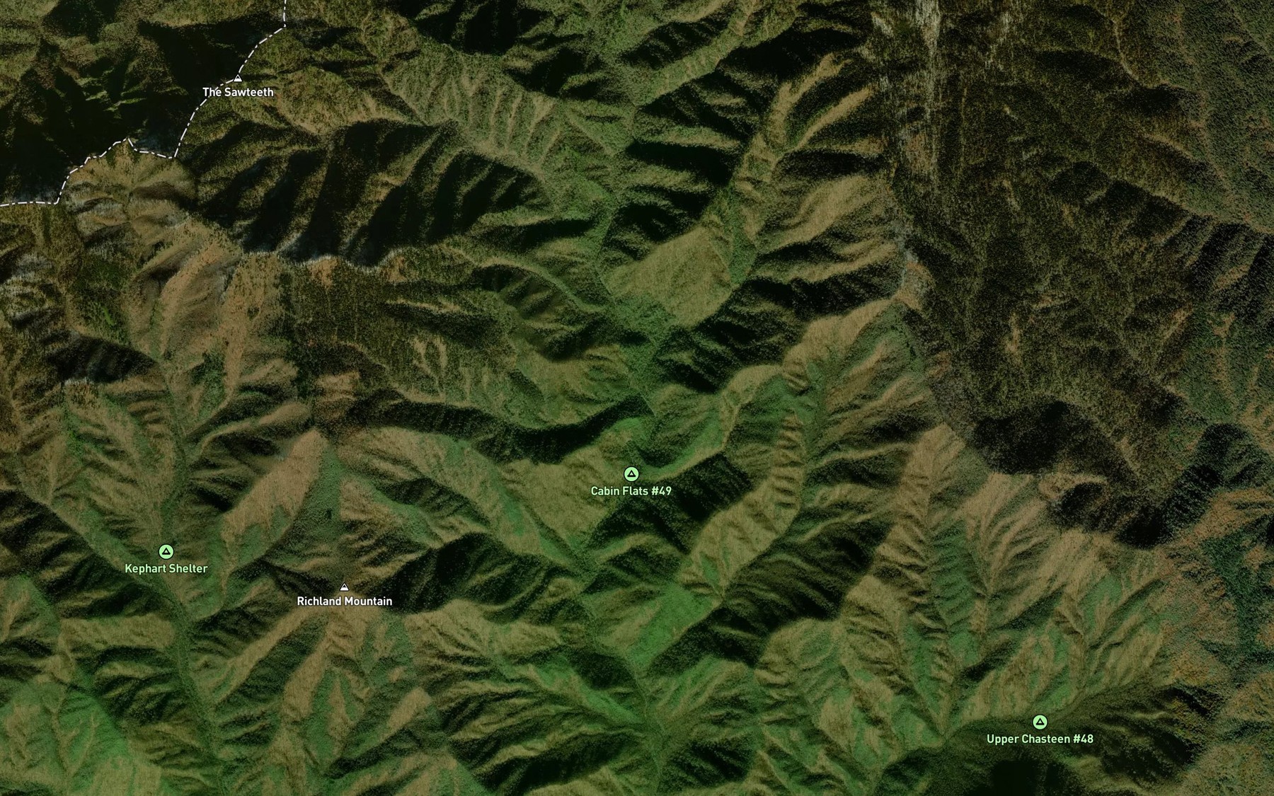 Satellite map of the Louie Camp Branch