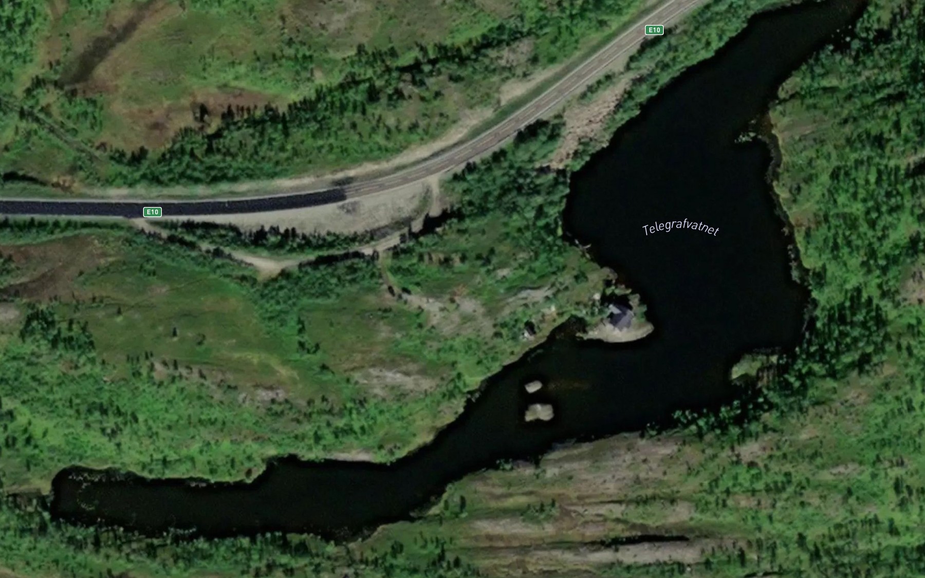 Satellite map of the Telegrafvatnet