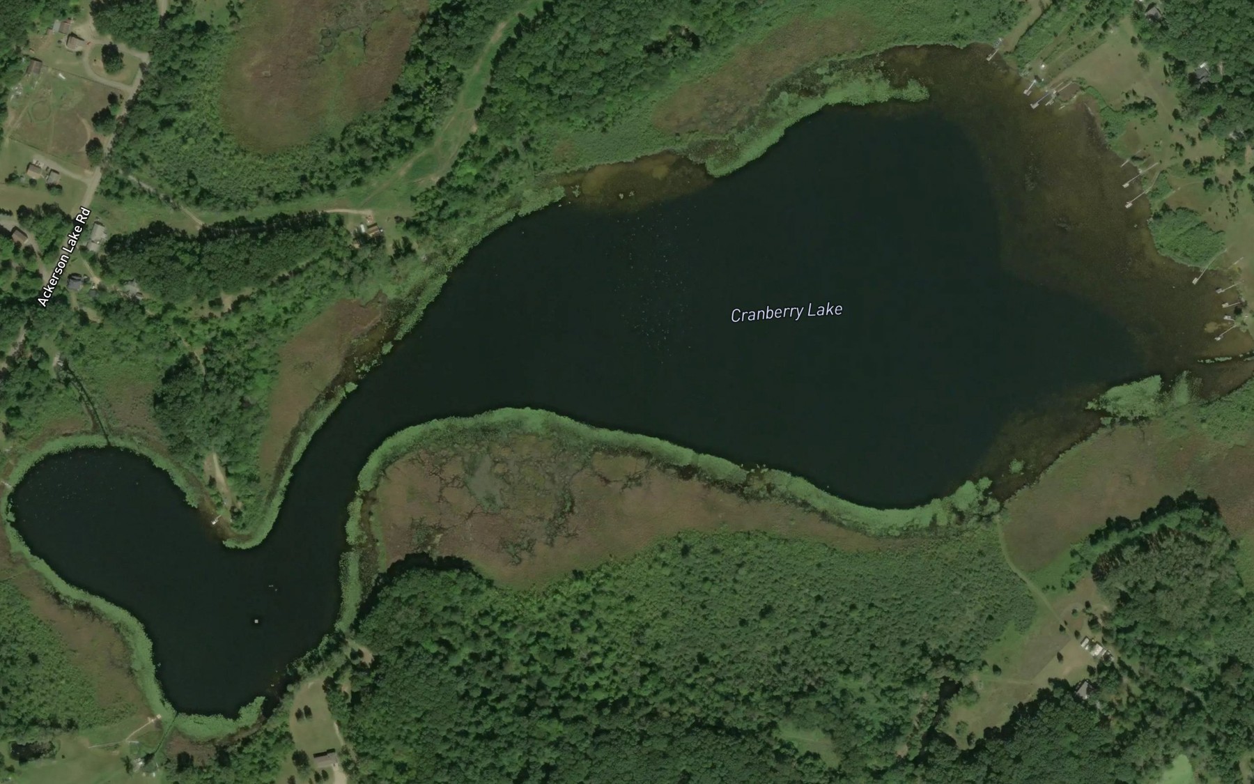 Satellite map of the Cranberry Lake