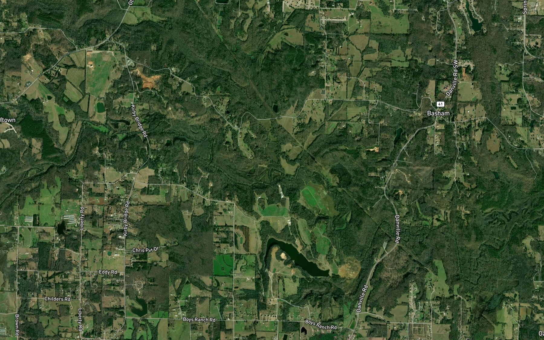 Satellite map of the Mud Tavern Creek