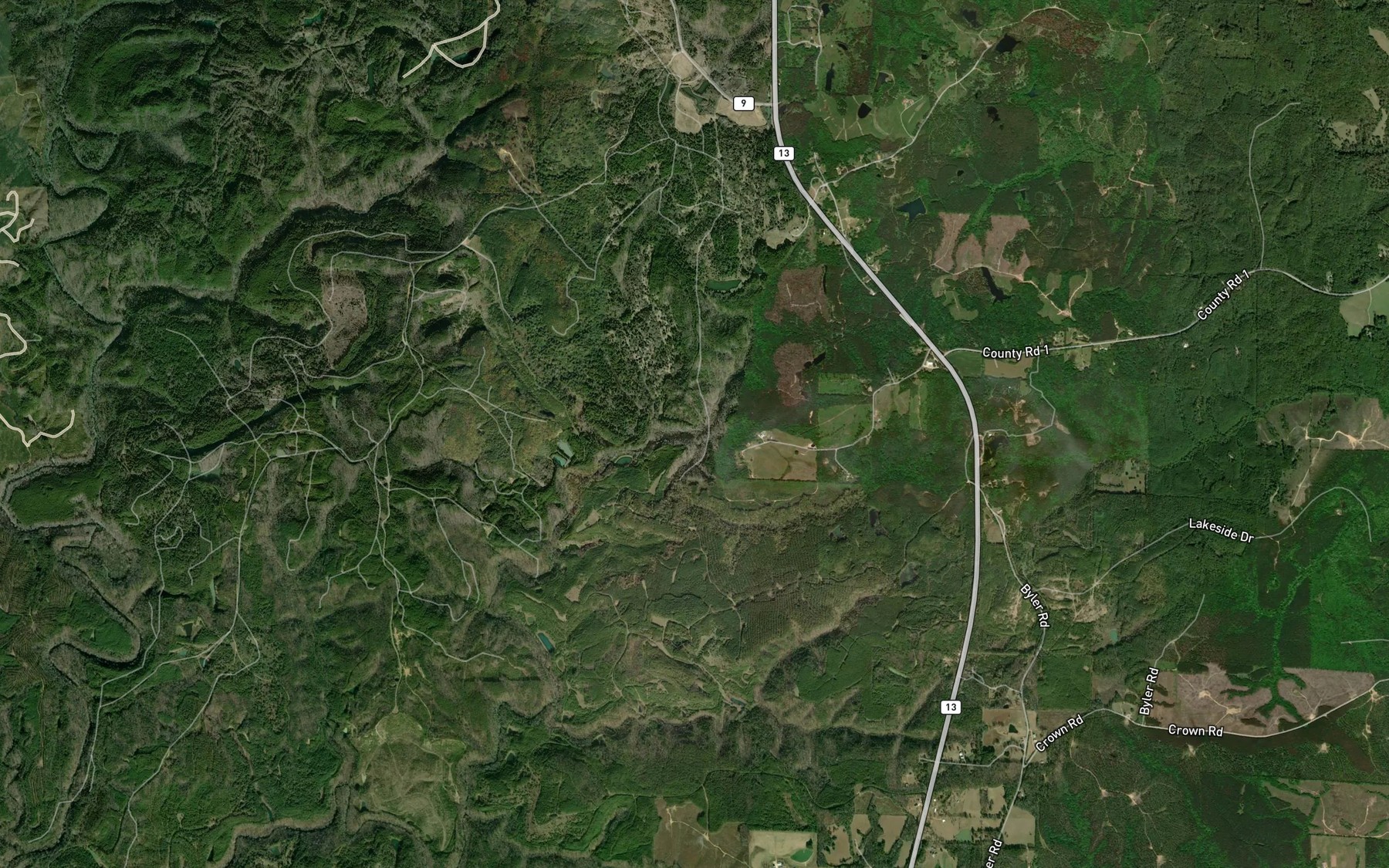Satellite map of the Old Spring Branch