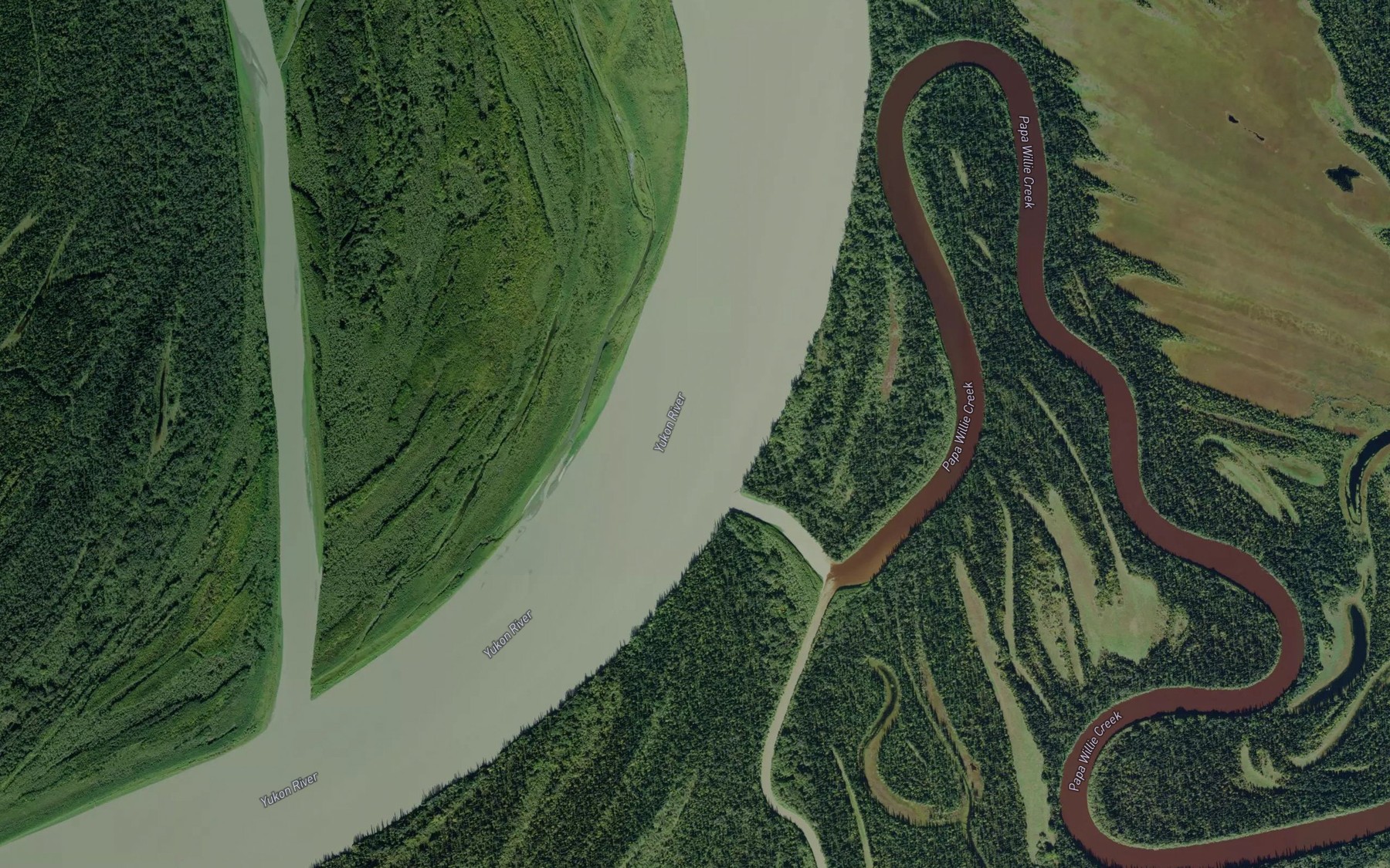 Satellite map of the Papa Willie Creek