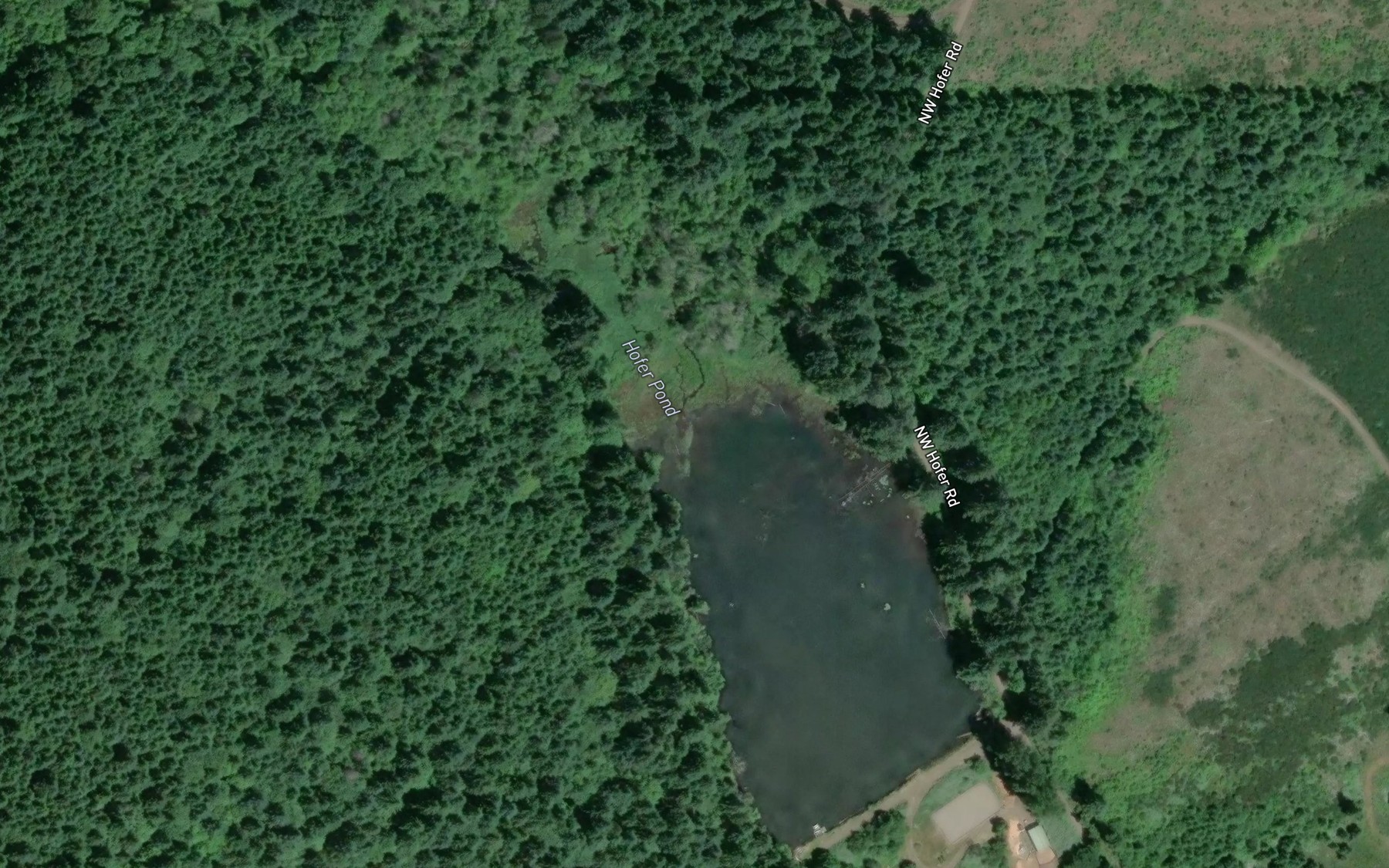 Satellite map of the Hofer Pond