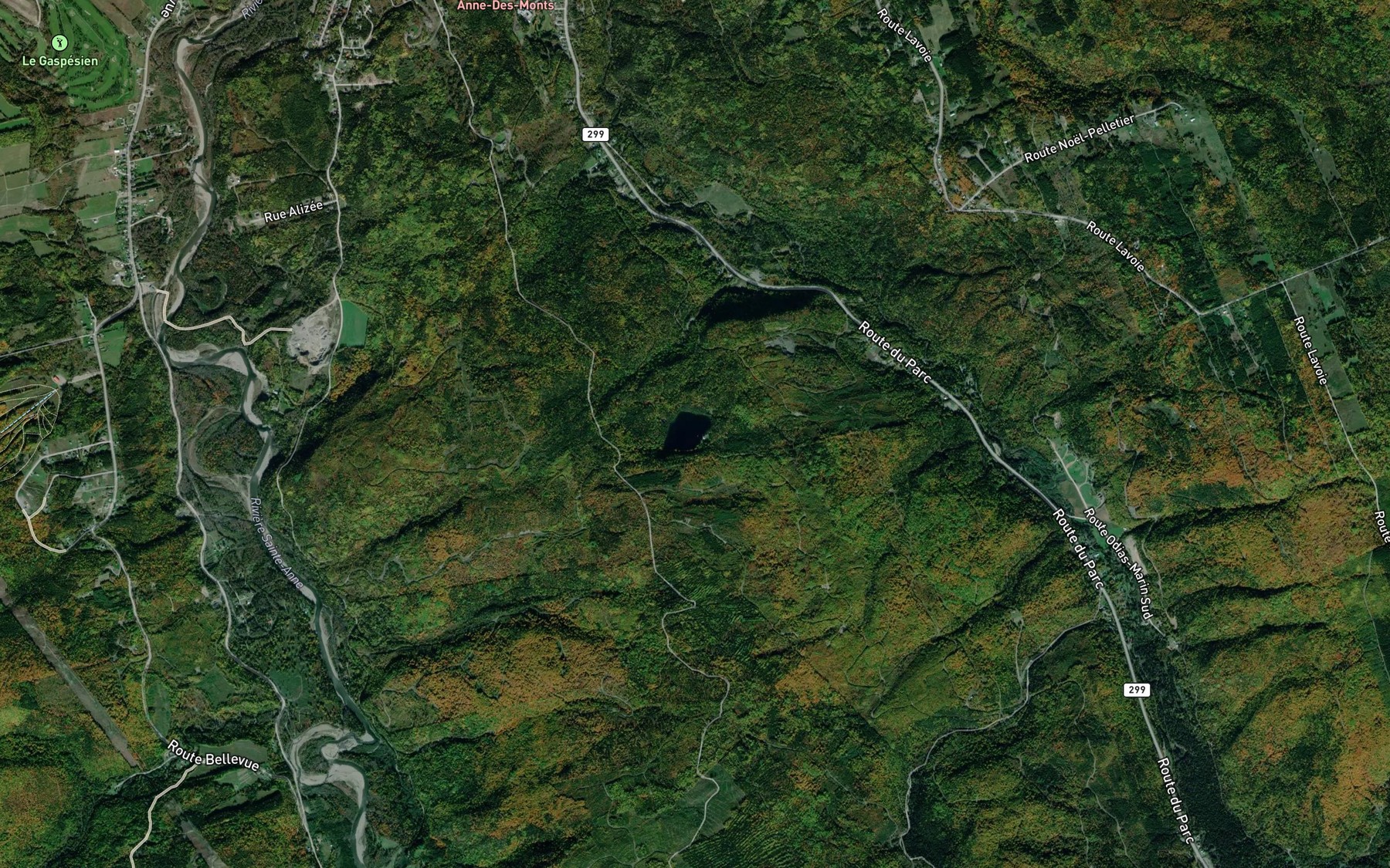 Satellite map of the Lac des Thibault