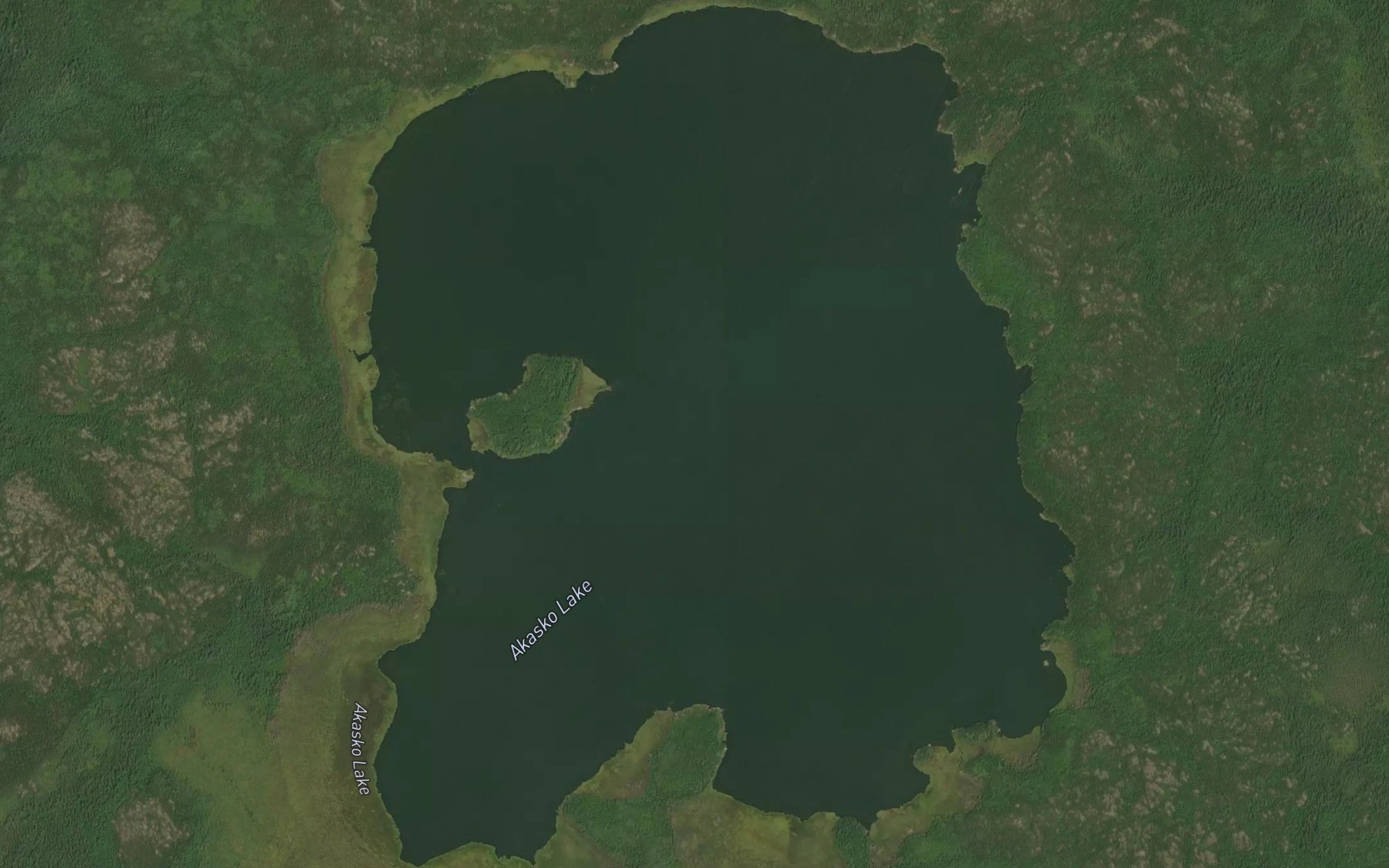 Satellite map of the Atasko Lake