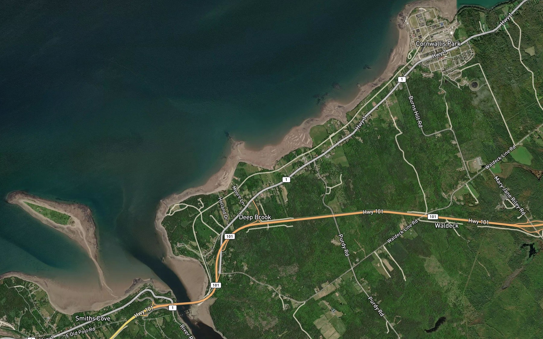 Satellite map of the Boyce Brook