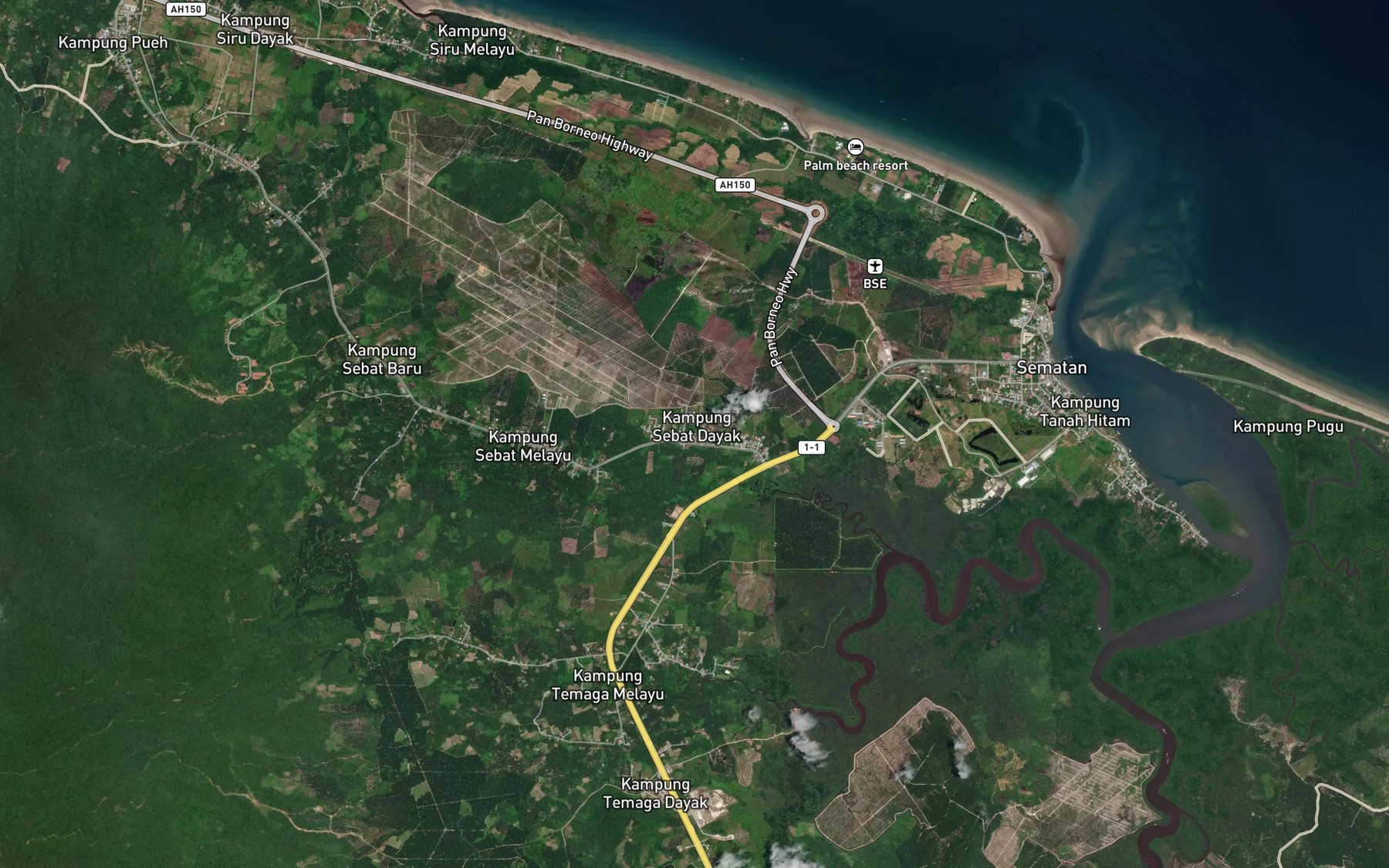 Satellite map of the Sungai Dungun Besar