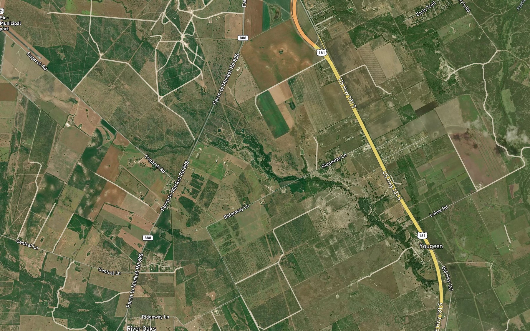 Satellite map of the Little Dry Creek