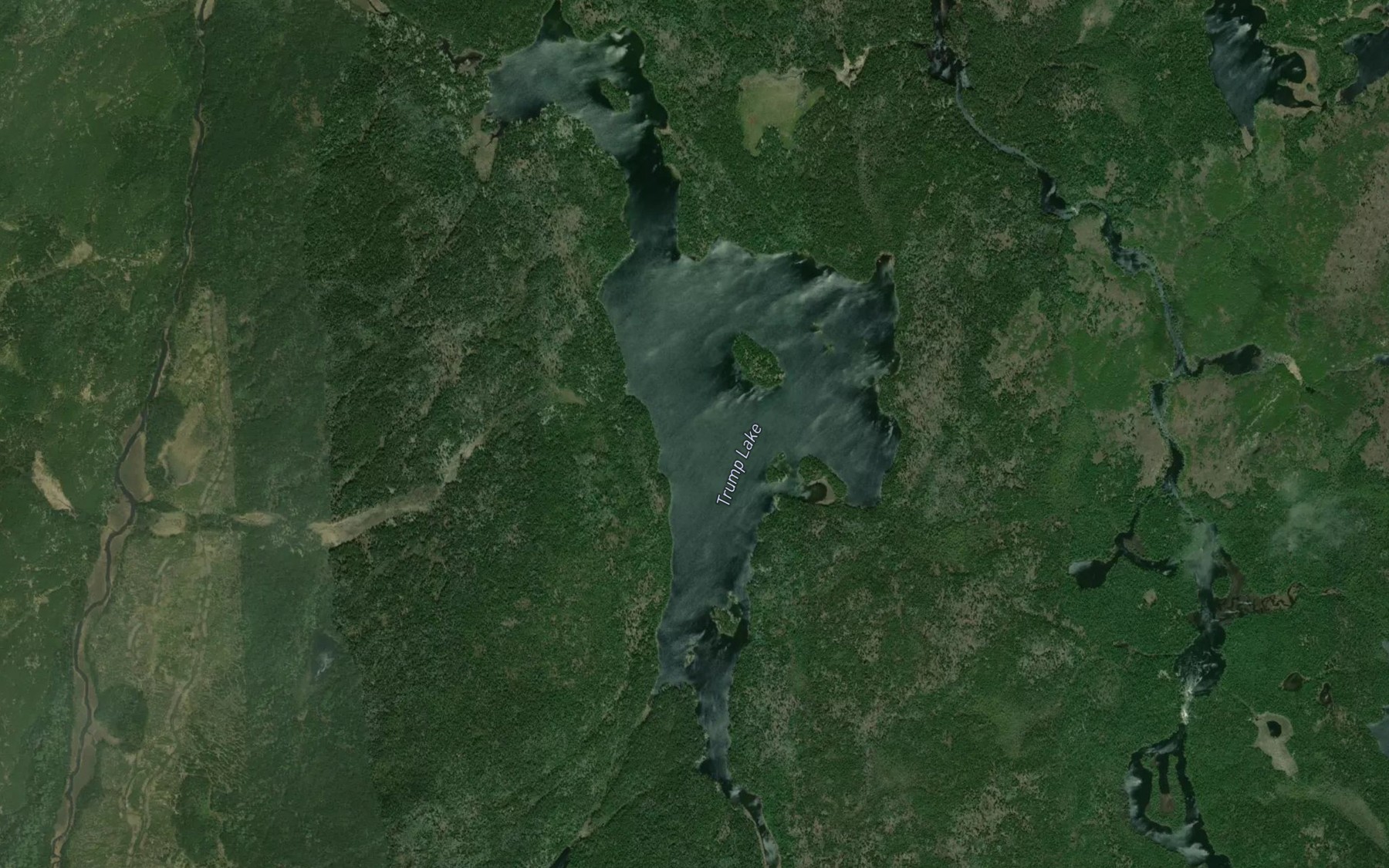 Satellite map of the Trump Lake