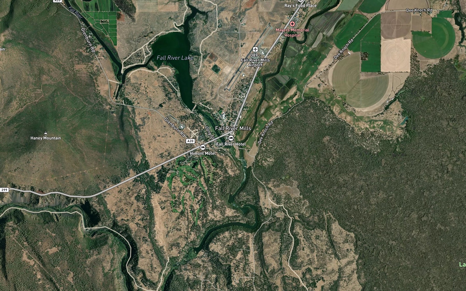 Satellite map of the Fall River