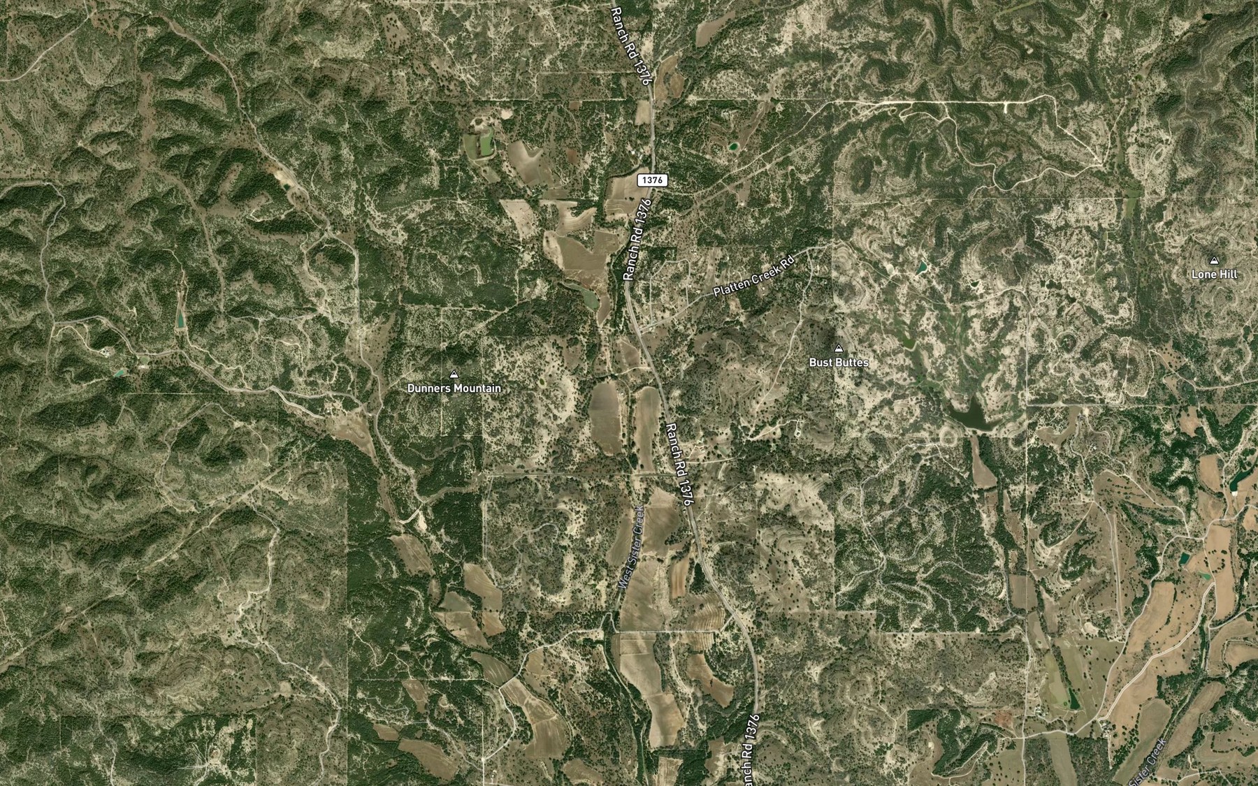Satellite map of the Platte Creek
