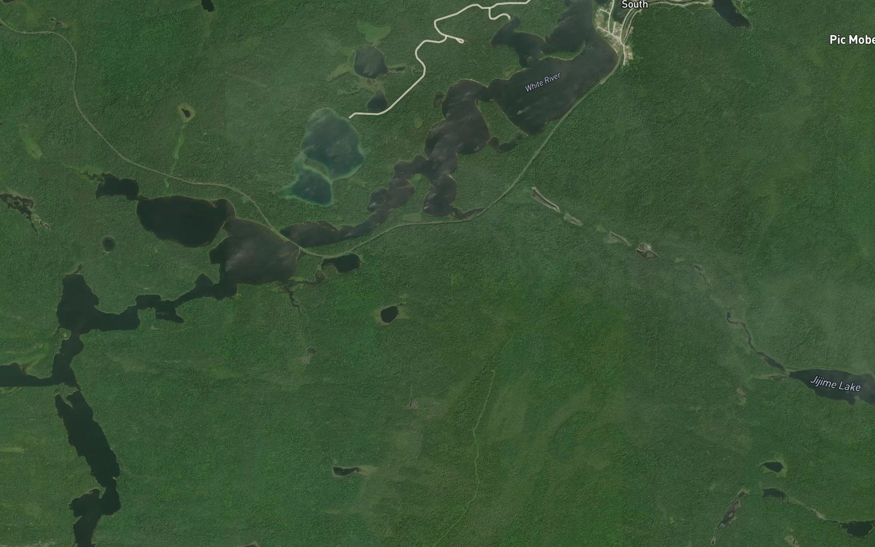 Satellite map of the Okadak Creek