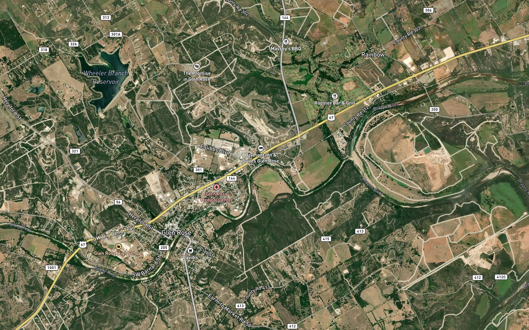 Satellite map of the Van Zant Branch