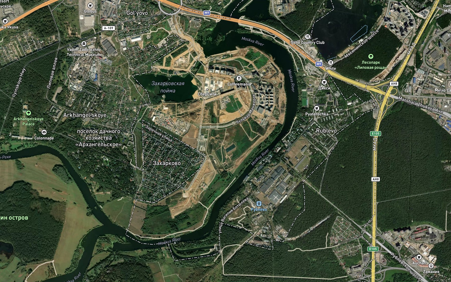 Satellite map of the Ozero Bol'shoye