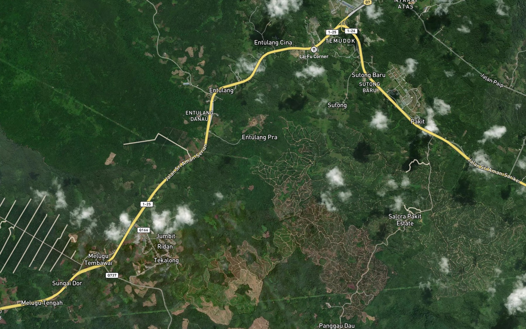 Satellite map of the Sungai Serimbing