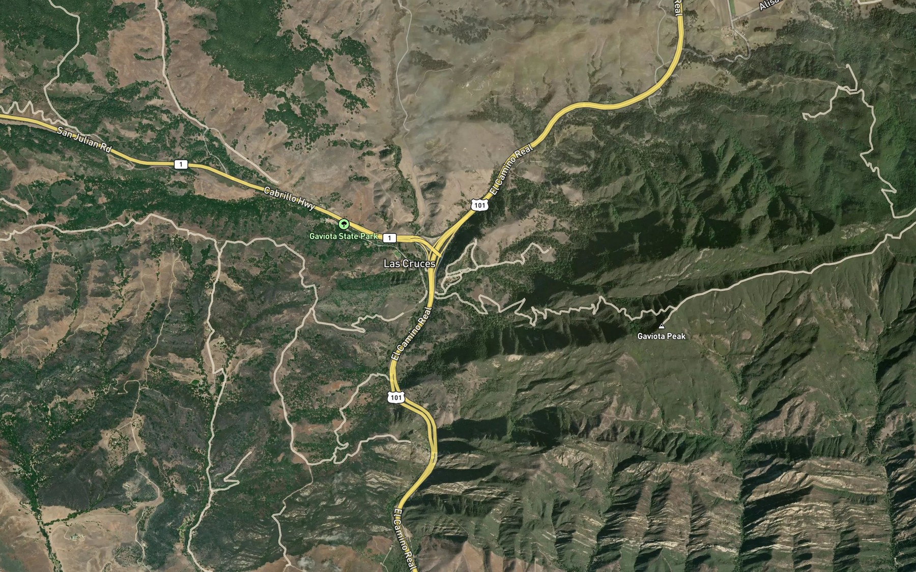Satellite map of the Hot Springs Creek