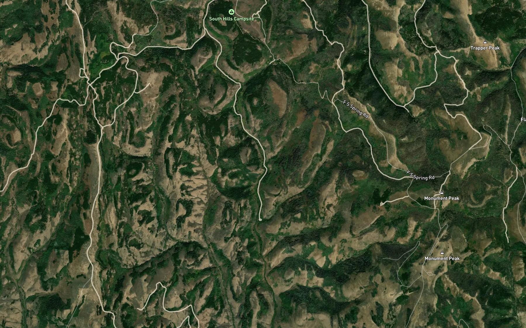 Satellite map of the Blind Creek