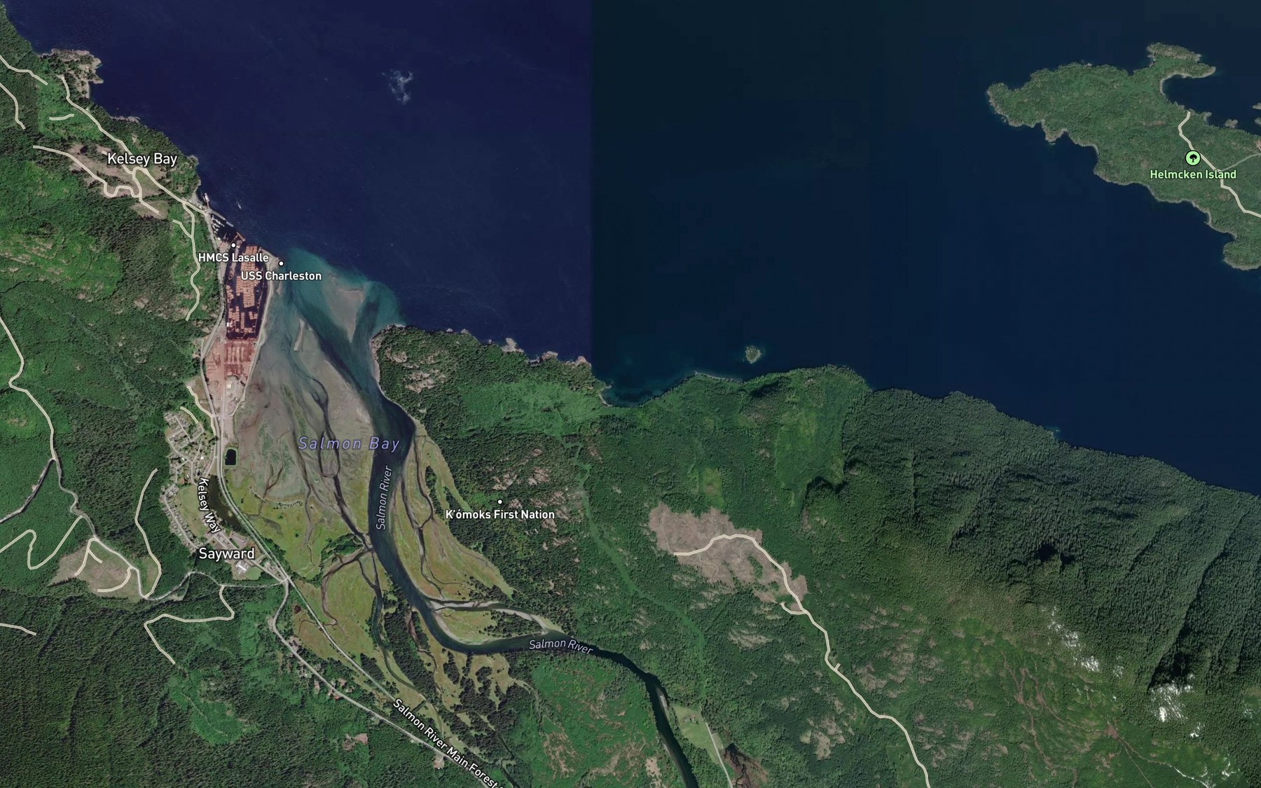 Satellite map of the Hkusam Bay