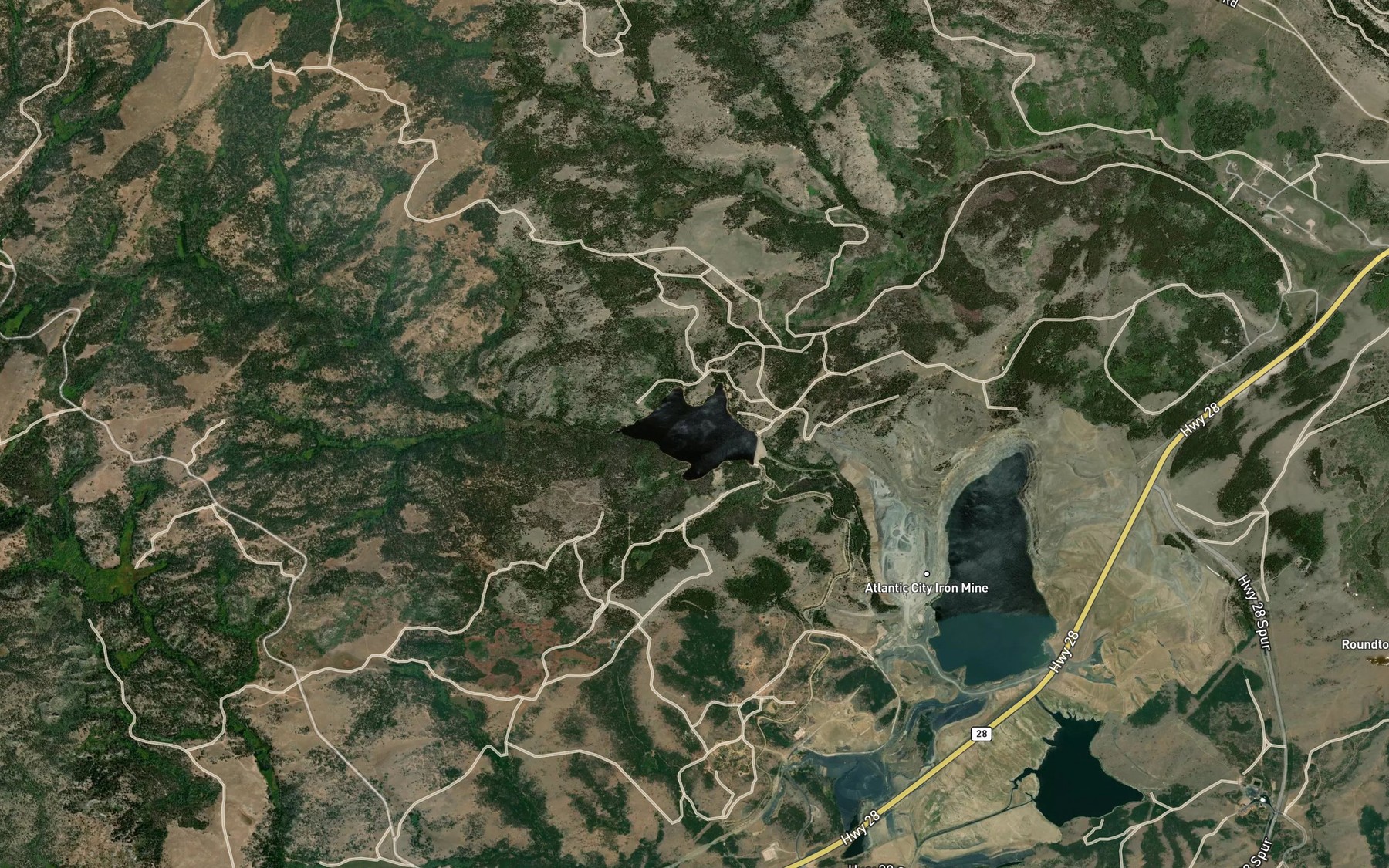 Satellite map of the Upper Rock Creek Reservoir