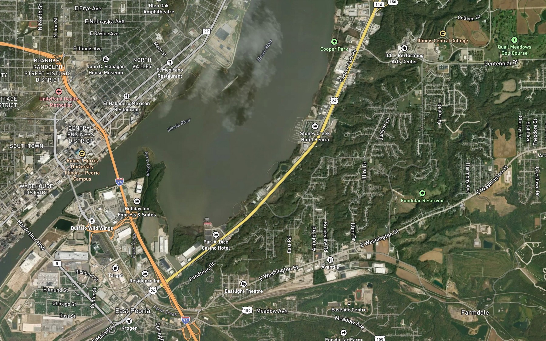 Satellite map of the Hooked on Park