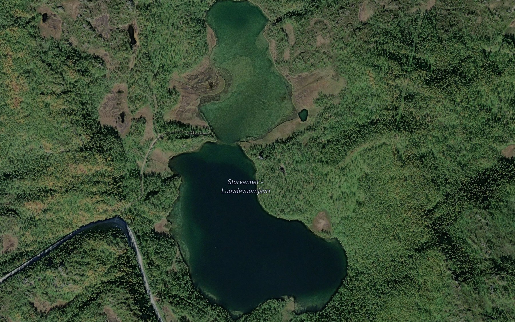 Satellite map of the Storvatnet