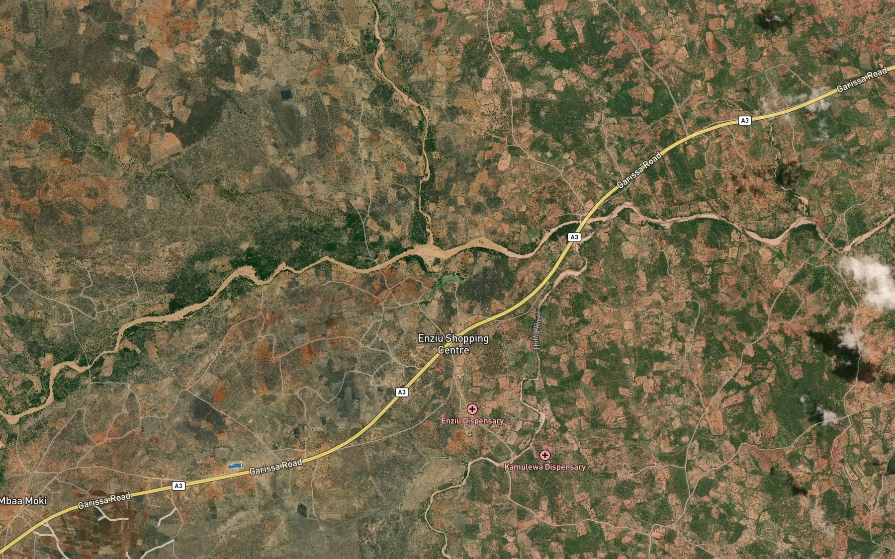 Satellite map of the Kiia Dam