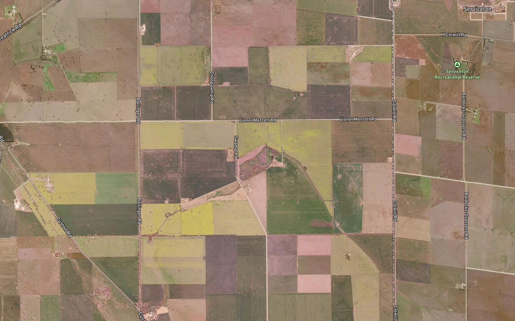 Satellite map of the Tupe-Werripp Swamp