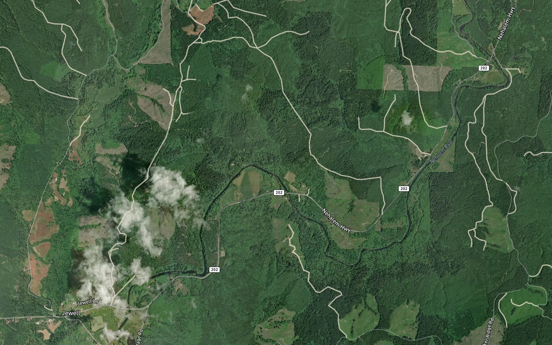 Satellite map of the Crawford Creek
