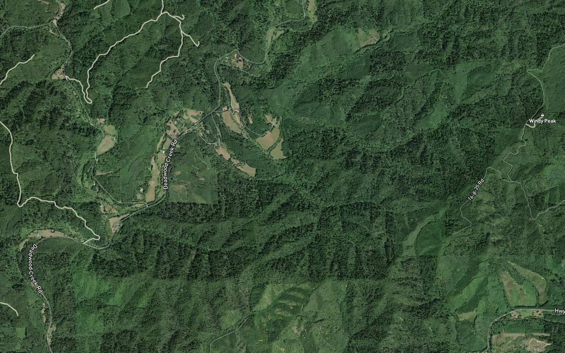 Satellite map of the Raleigh Creek