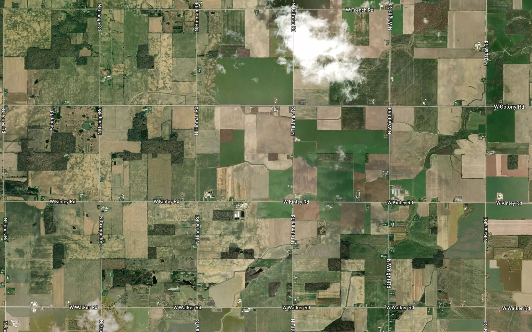 Satellite map of the Stewart and Kinley Drain