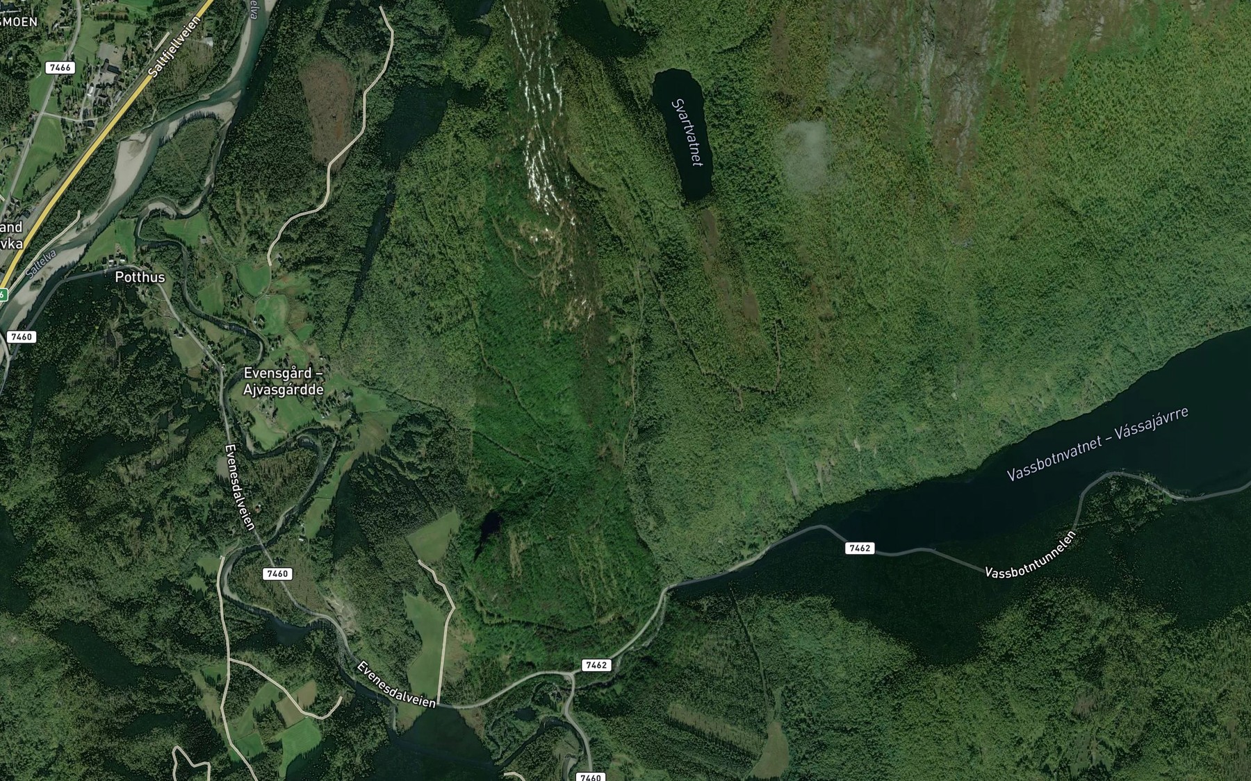Satellite map of the Molnelva