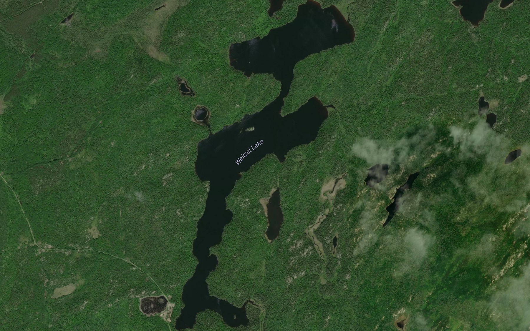 Satellite map of the Weitzel Lake
