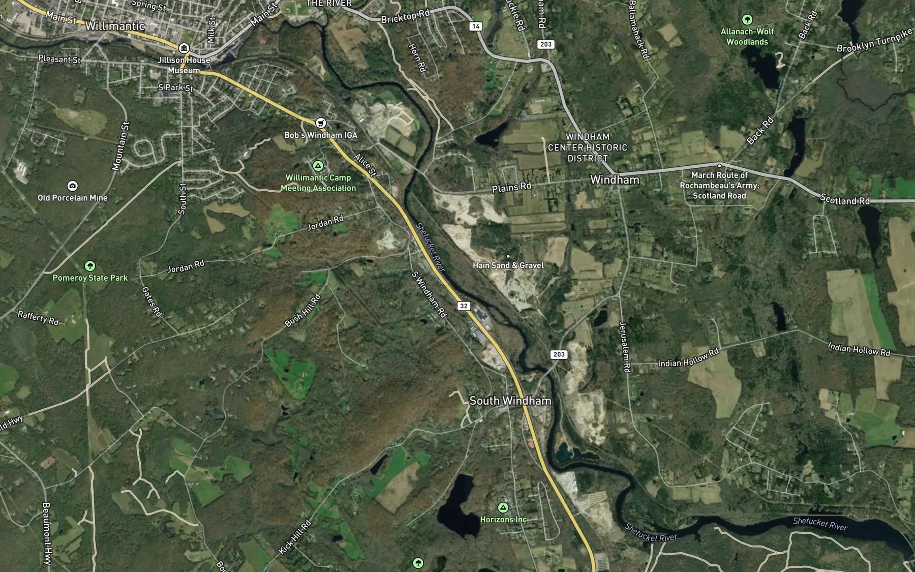 Satellite map of the Obwebetuck Brook