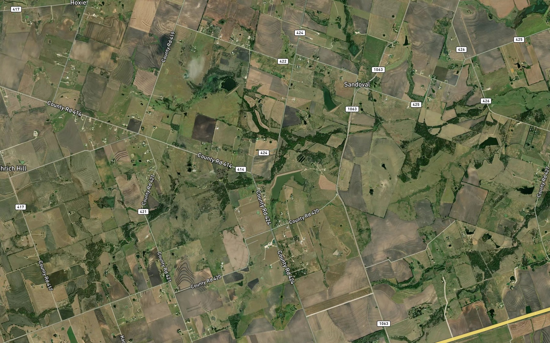 Satellite map of the Soil Conservation Service Site 4a Reservoir