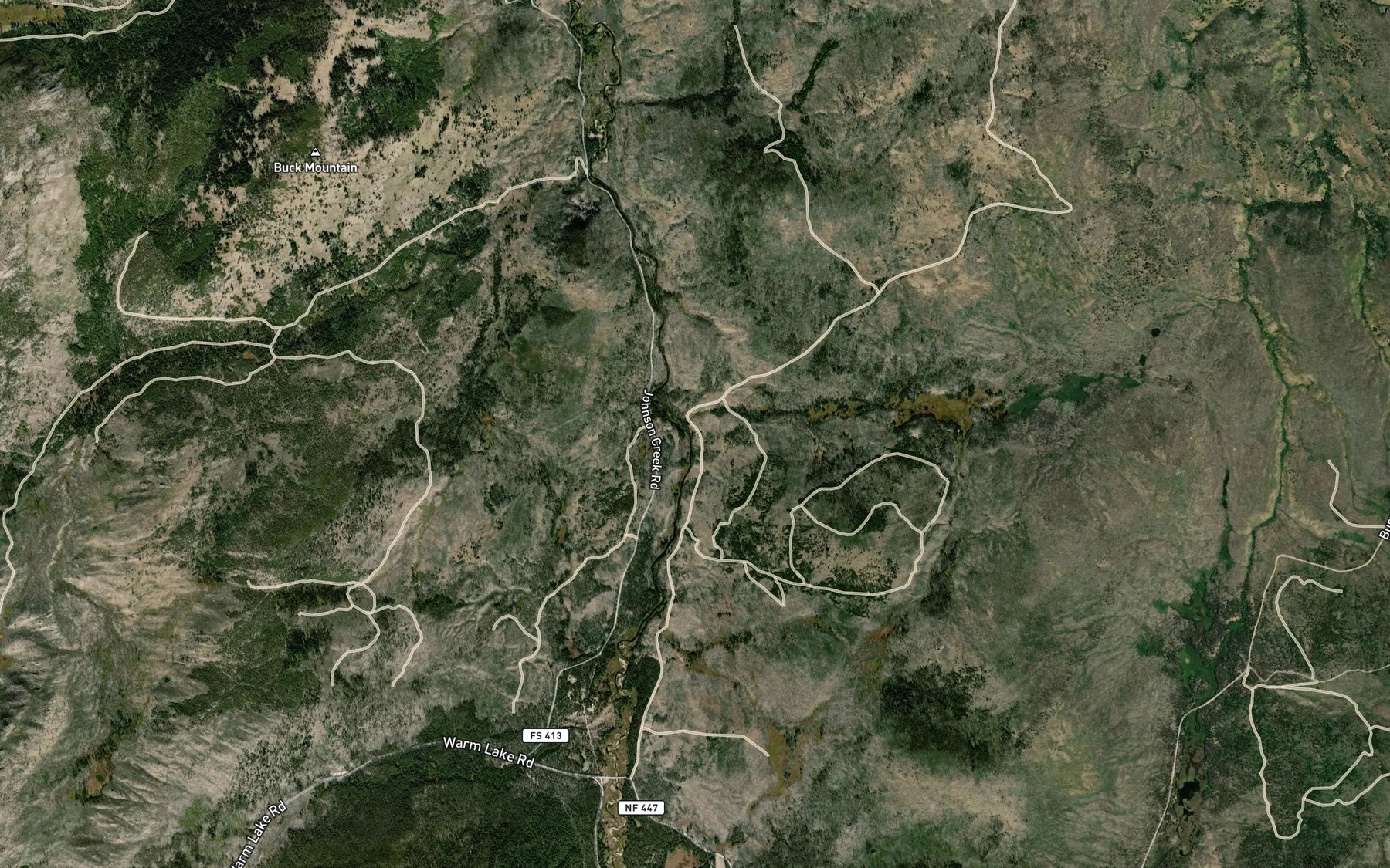 Satellite map of the Bobcat Creek