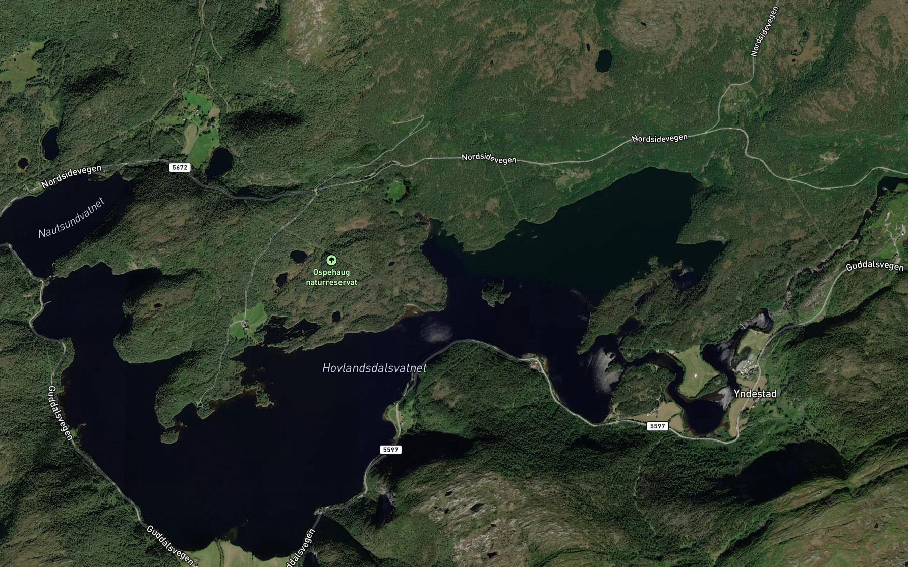Satellite map of the Hovlandsvatnet