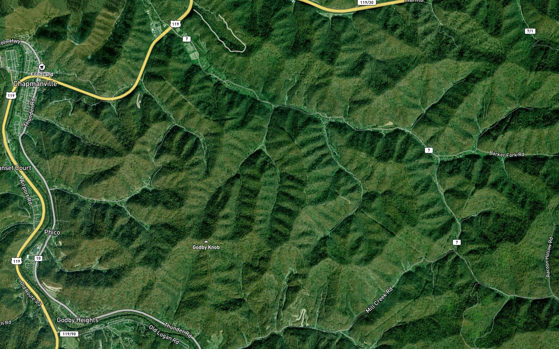 Satellite map of the Hyer Lake