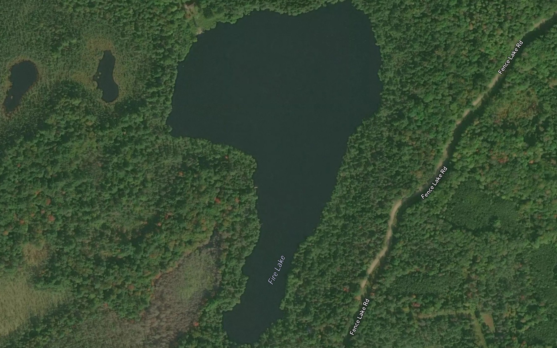 Satellite map of the Fire Lake