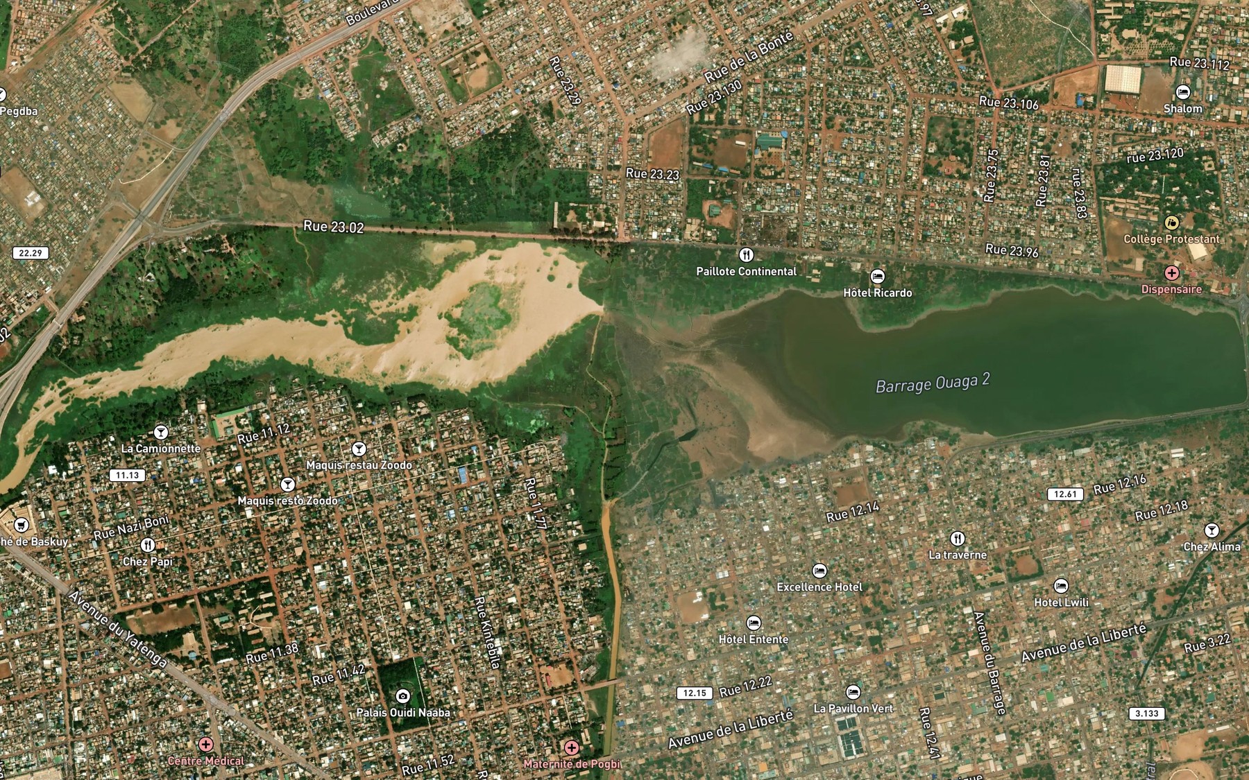 Satellite map of the Barrage Numero Deux